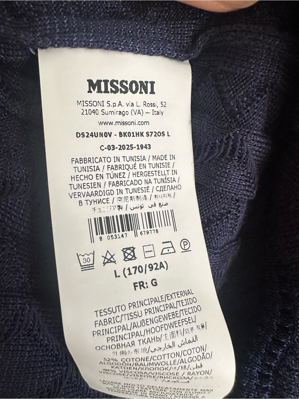 M by Missoni Navy Knit Long-Sleeve Sweater - Picture 7 of 7